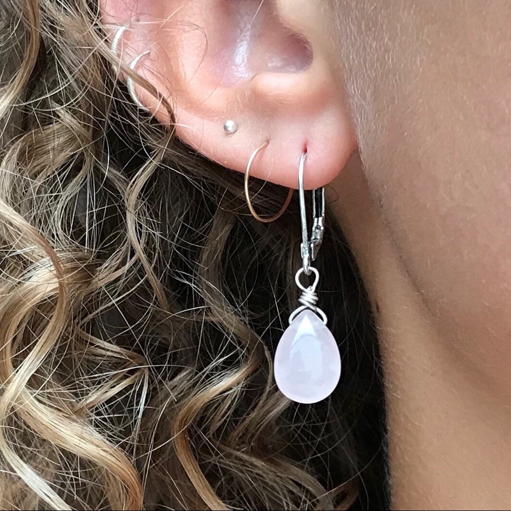 Light Pink Stone Earrings